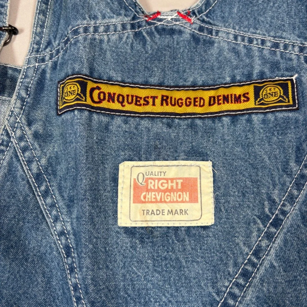 VTG Chevignon Conquest WP Overalls Mens Large Blue Denim Western Workwear 90's